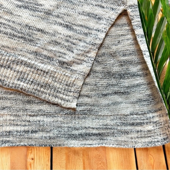 Michael Stars Black Marbled One-Shoulder Tunic Sweater - Size L - Linen Blend - Picture 10 of 15